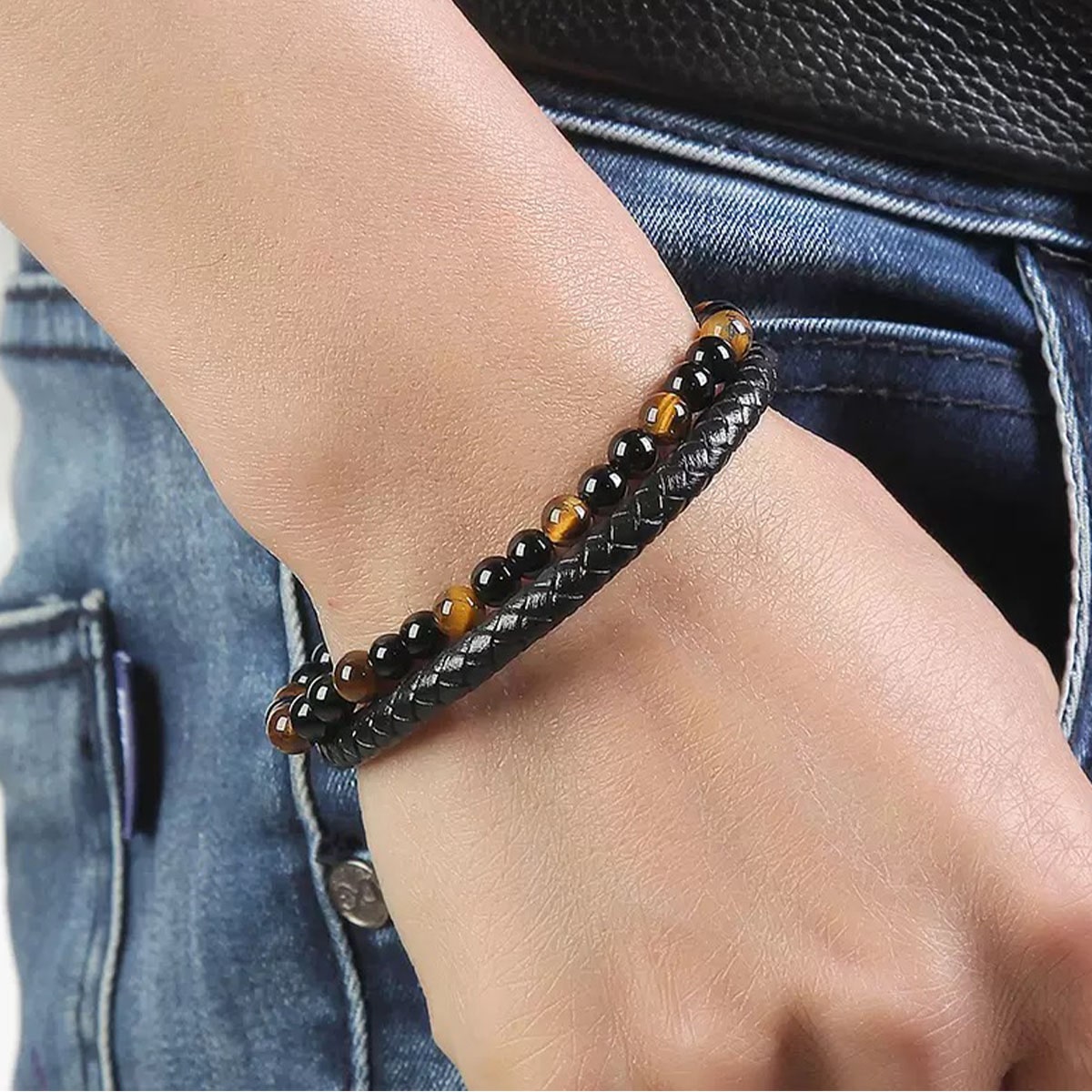 To My Son - Tiger Eyes Bracelet Set