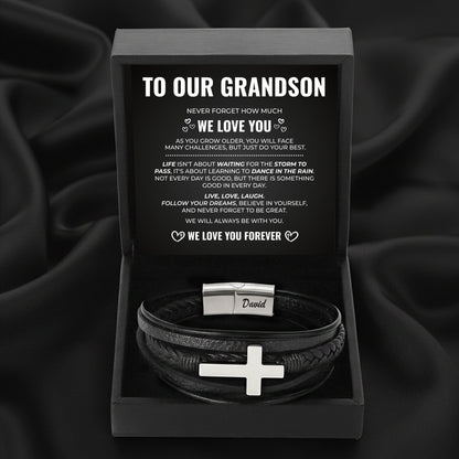To My Grandson -  Forever Guardian Bracelet Set