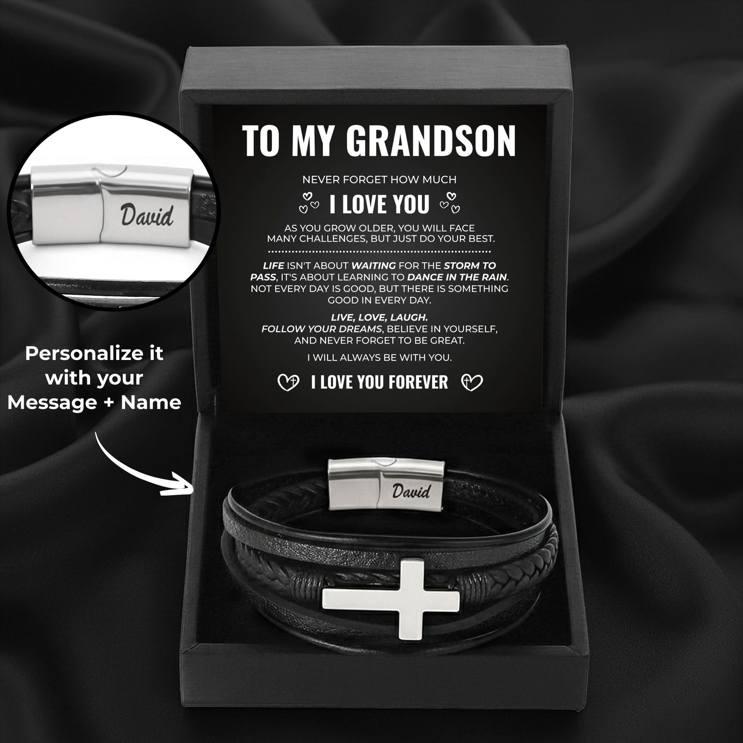 To My Grandson -  Forever Guardian Bracelet Set