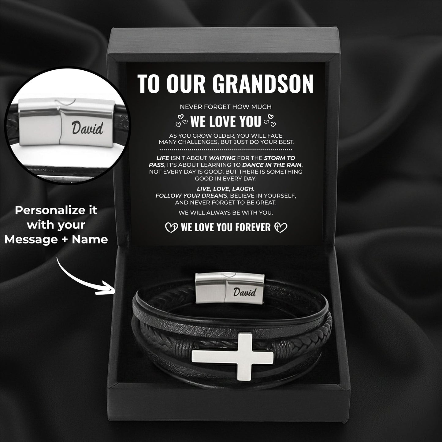 To My Grandson -  Forever Guardian Bracelet Set