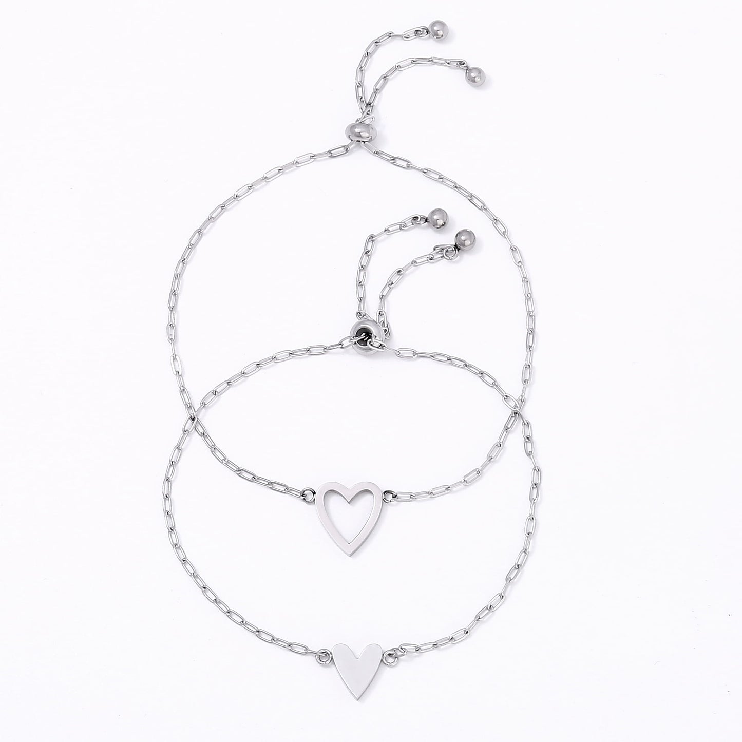 Matching Hearts Bracelet Set