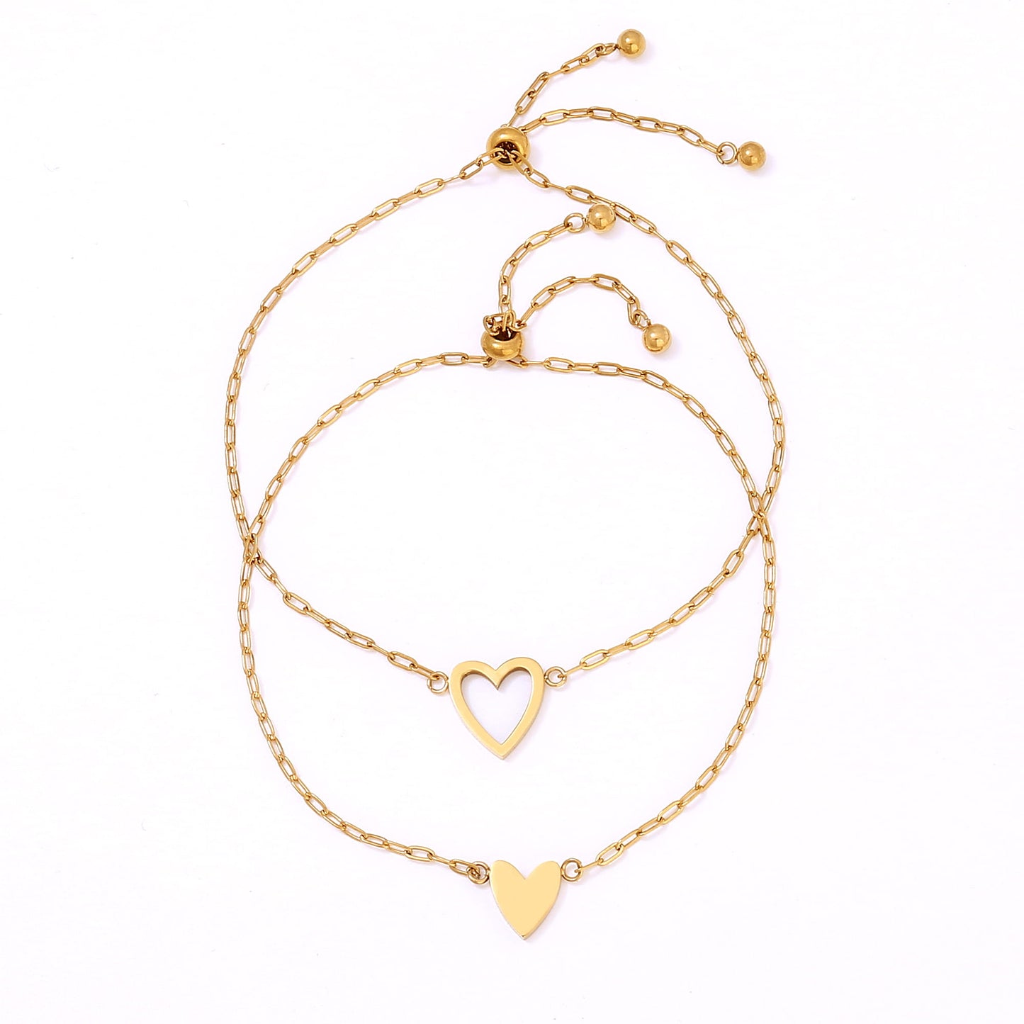 Matching Hearts Bracelet Set