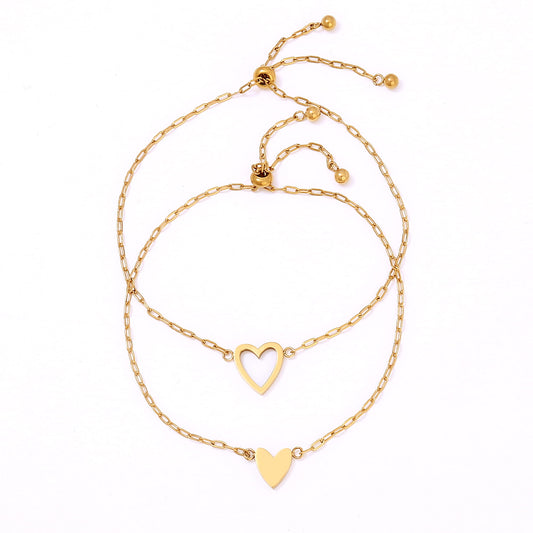 Matching Hearts Bracelet Set