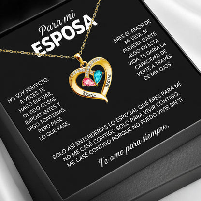Siempre Tuya – Collar de Corazón con Piedra de Nacimiento Verdo - Soy no perfecto