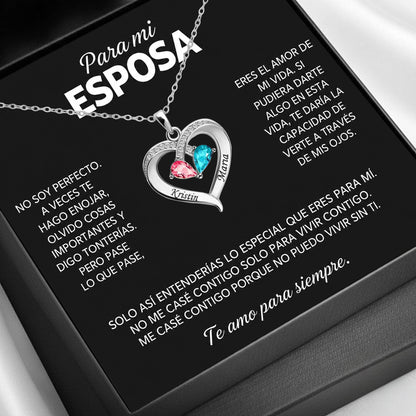 Siempre Tuya – Collar de Corazón con Piedra de Nacimiento Verdo - Soy no perfecto