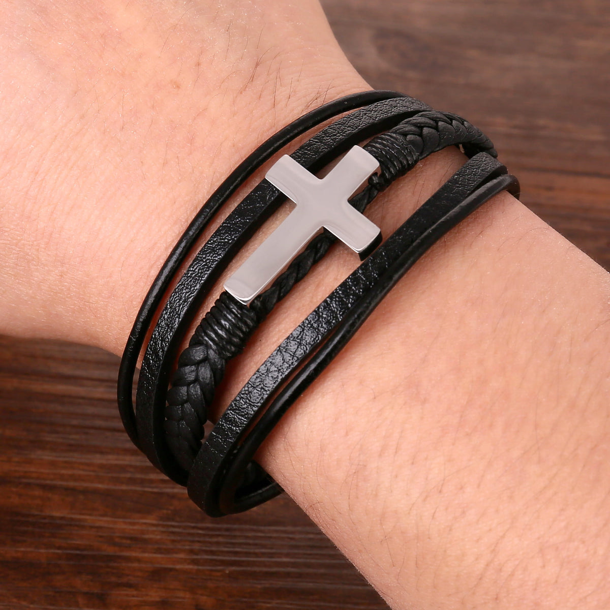 Grandson Guardian Cross Bracelet