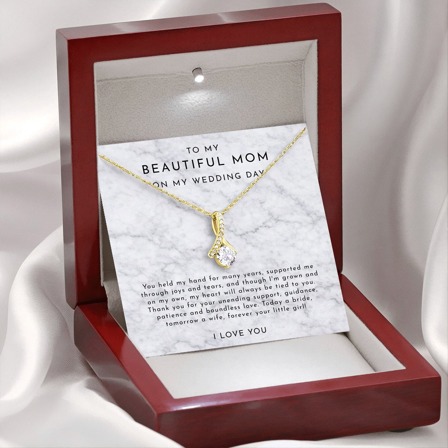 To My Mom on My Wedding Day - 14k Necklace Gift Set