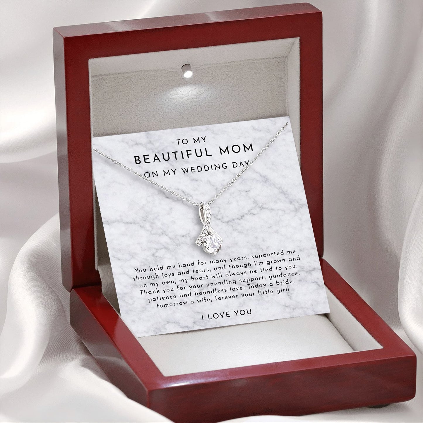 To My Mom on My Wedding Day - 14k Necklace Gift Set