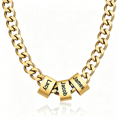 Men’s Necklace with Personalized Name Beads