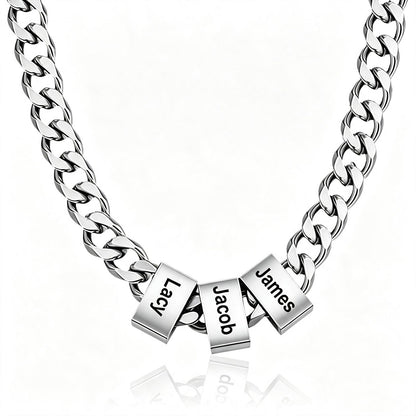 Men’s Necklace with Personalized Name Beads