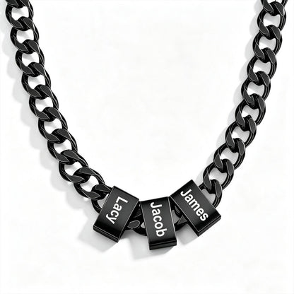 Men’s Necklace with Personalized Name Beads