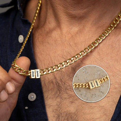 Men’s Necklace with Personalized Name Beads