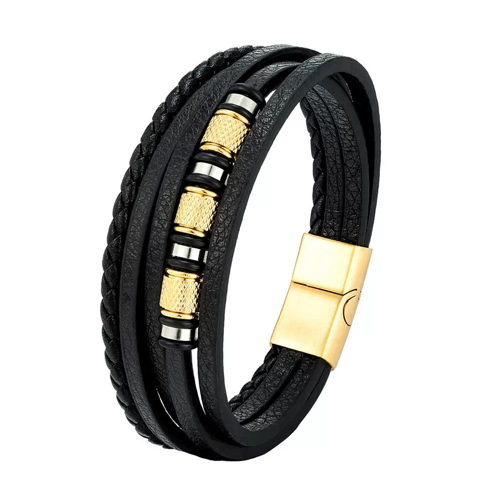 To My Son – Braided Black Leather Bracelet