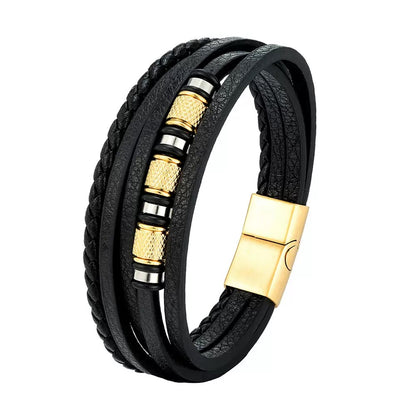 To My Son – Braided Black Leather Bracelet