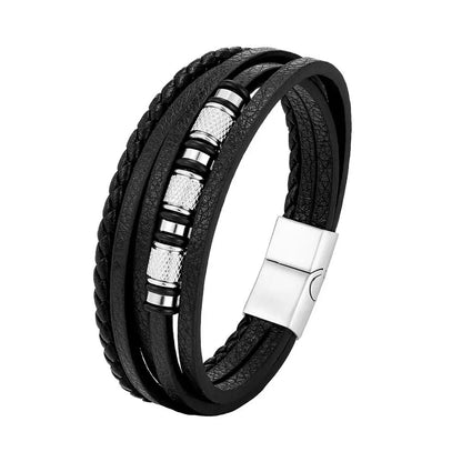 To My Son – Braided Black Leather Bracelet