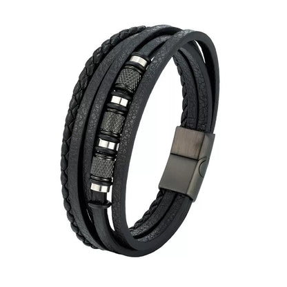 To My Son – Braided Black Leather Bracelet