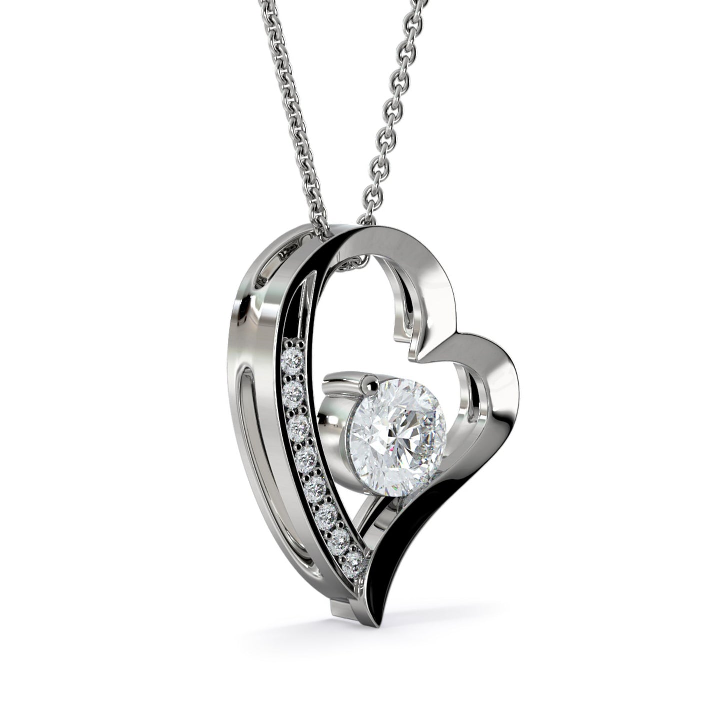 “To My Love” - 14k Whitegold Heart Necklace