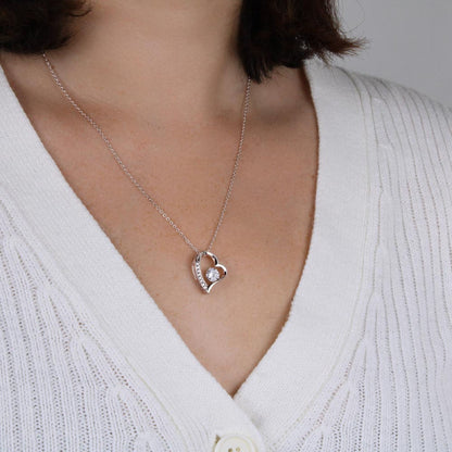 “To My Love” - 14k Whitegold Heart Necklace