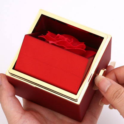Eternal Rose Box - With Double Heart Engraved Necklace