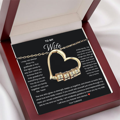 To my Wife - Family Heart Necklace