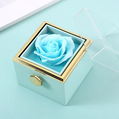 Eternal Rose Box - With Double Heart Engraved Necklace