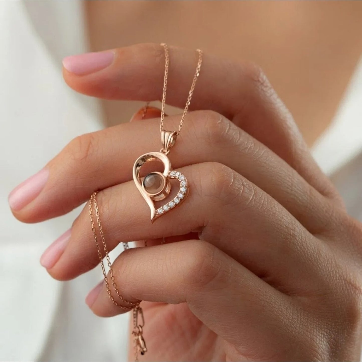 Personalized Heart Projection Necklace
