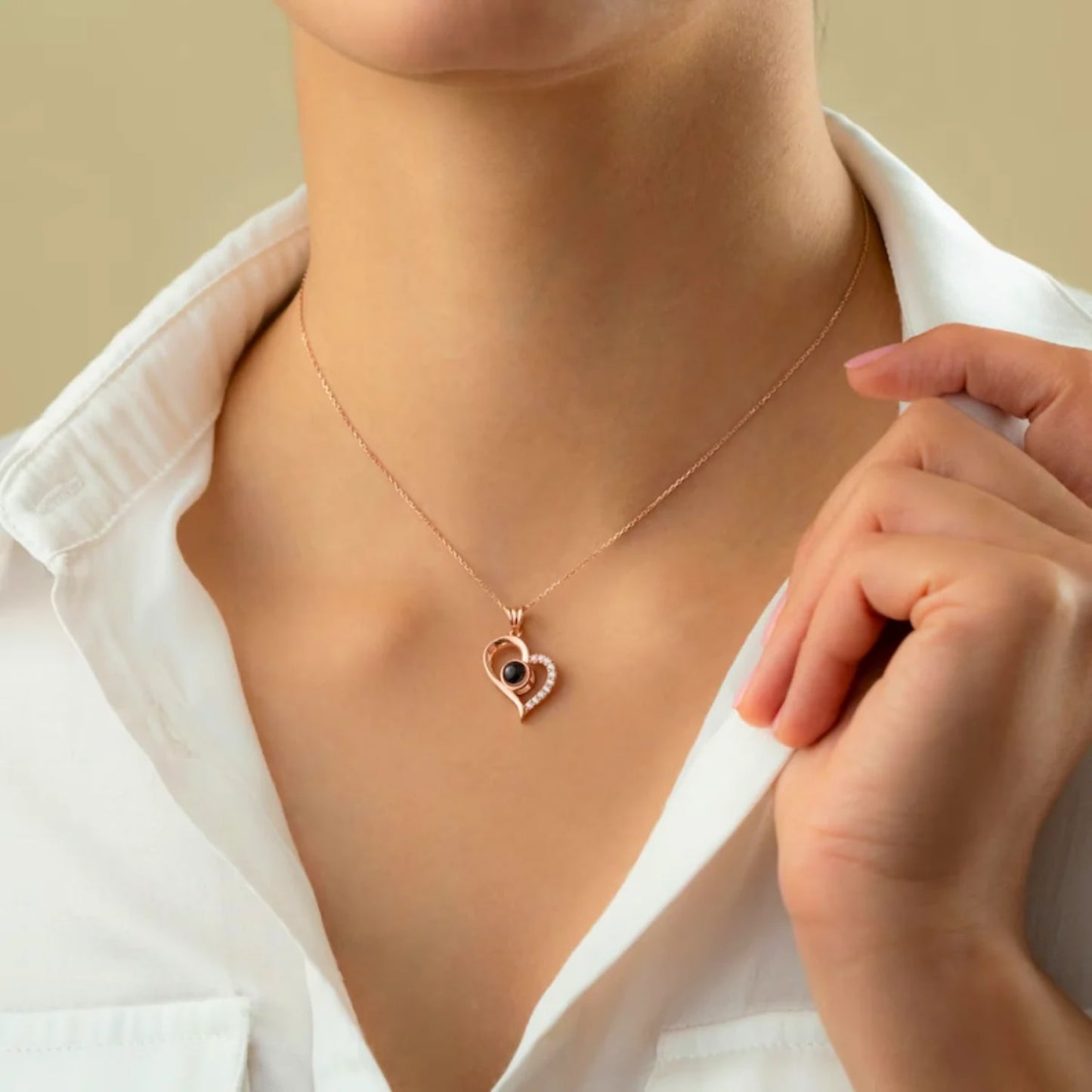 Personalized Heart Projection Necklace