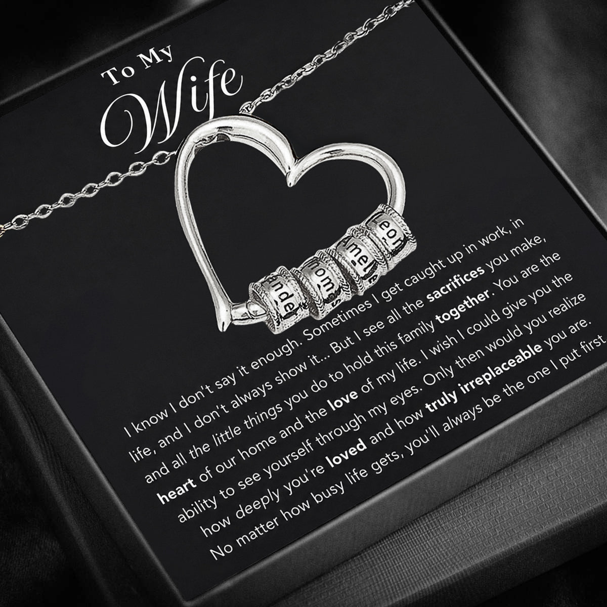 "The Heart of Our Family" - Customized Heart Necklace